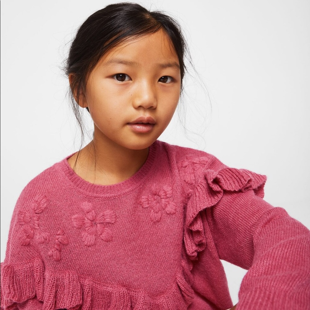 ⚡️MOVING SALE ⚡️ Mango flower embroidered sweater ⚡️MOVING SALE ⚡️